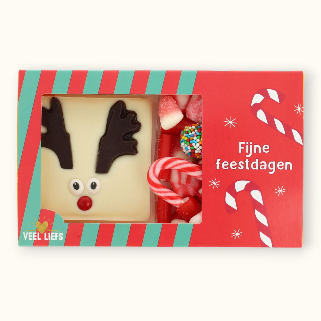 Cadeaupakketje | Kerst snoepmix &amp; rudolf choco bar